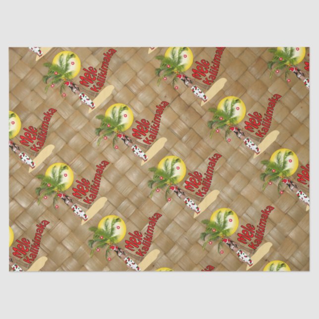 Hula Girl Mele Kalikimaka Christmas Tissue Paper Paper (Front)