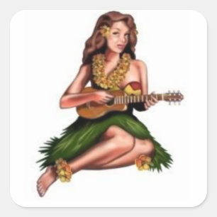 hula girl stickers