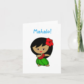 Hula Girl Thank you card
