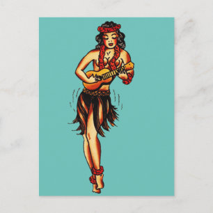Hula Girl - Vintage Hawaii Postcard