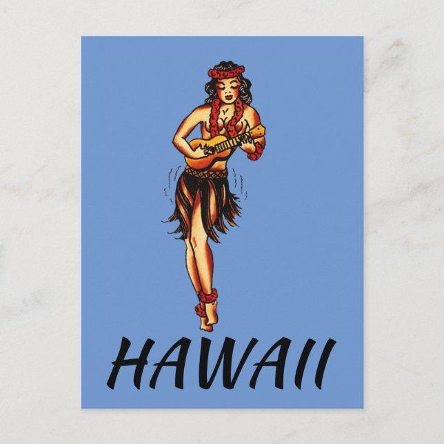 Hula Girl - Vintage Hawaii Postcard (Front)