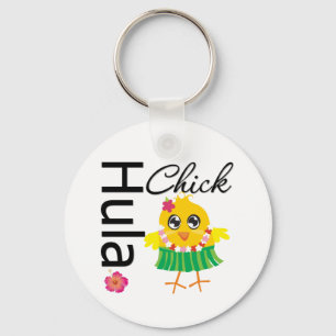 Hula Hawaii Chick Key Ring