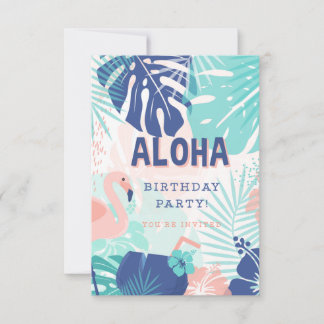 Hula Hawaiian Luau Theme Birthday Invitation