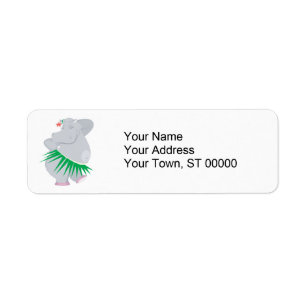 hula hippo return address label