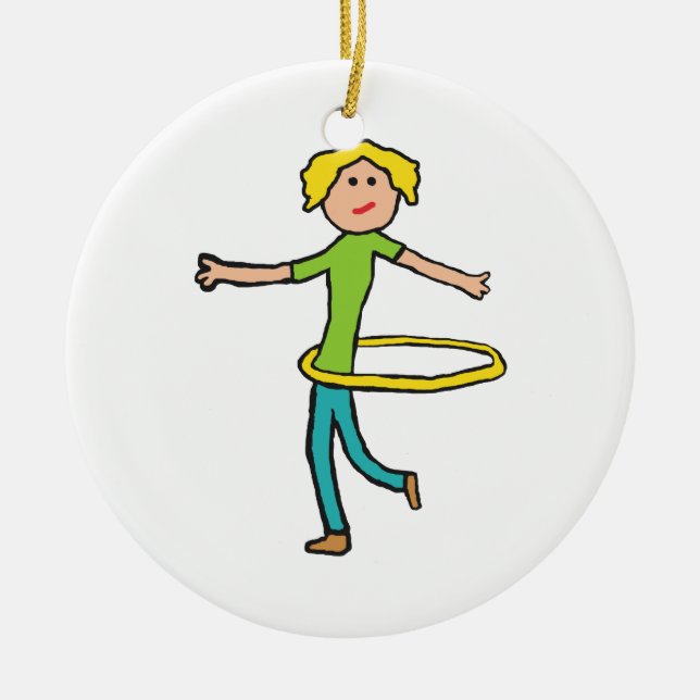 Hula Hoop Ceramic Ornament (Front)