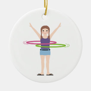 Hula Hoop Ceramic Ornament