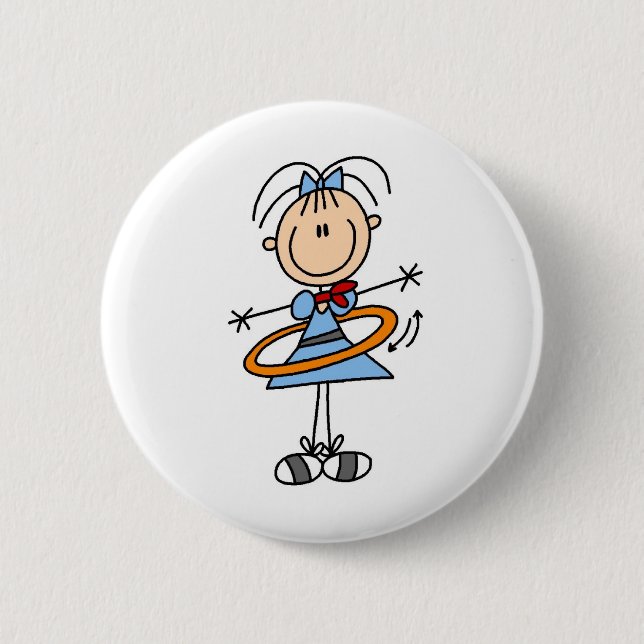 Hula Hoop Girl Button (Front)