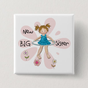 Hula Hoop New Big Sister 15 Cm Square Badge