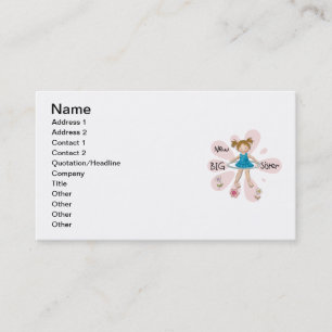 Hula Hoop New Big Sister Business Card