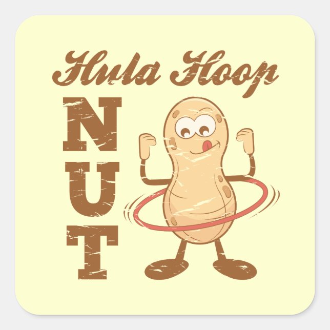 Hula Hoop Nut Square Sticker (Front)