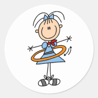 Hula Hoop Stick Figure T-shirts and Gifts Classic Round Sticker