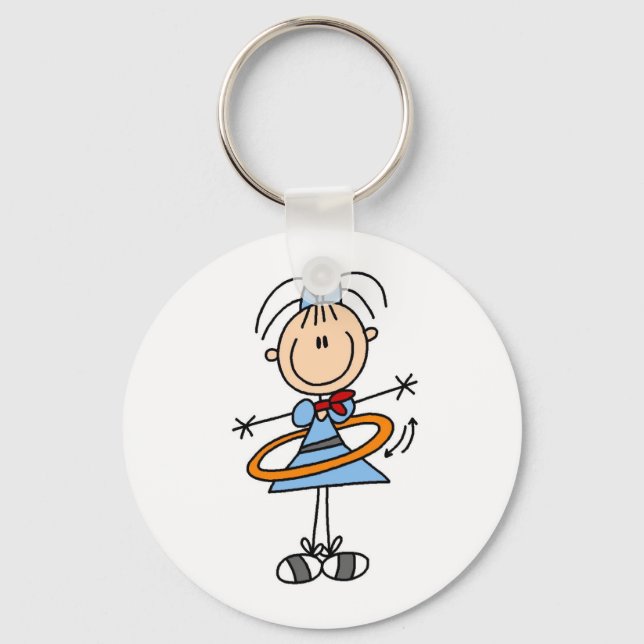 Hula Hoop Stick Figure T-shirts and Gifts Key Ring (Front)