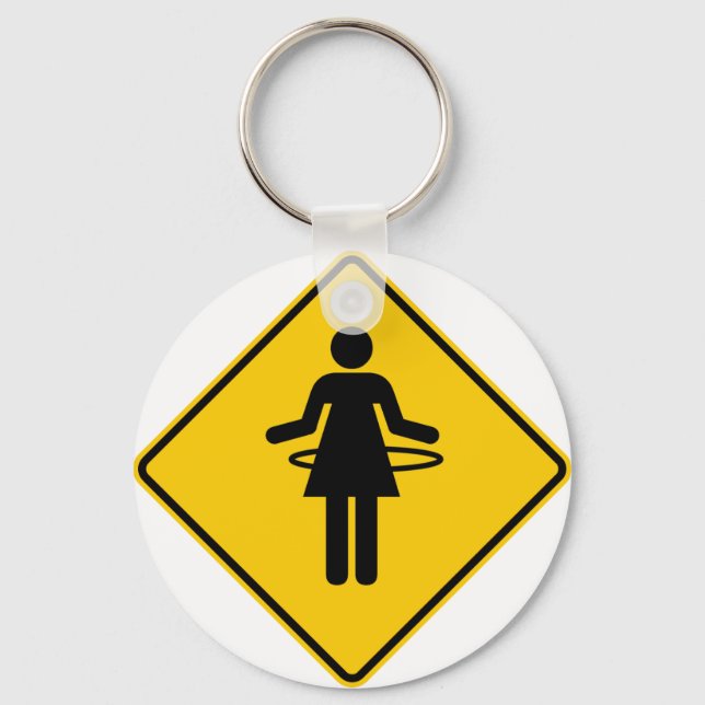 Hula Hoop Zone Highway Sign Key Ring (Front)