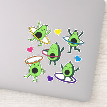 Hula Hooping Avocado Sticker Sheet