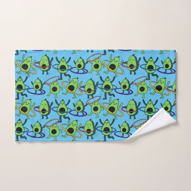Hula Hooping Avocados Funny Gym Sweat Towel (Hand Towel)