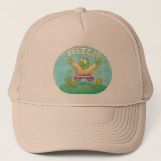 hula hooping from says "YES I CAN!" Trucker Hat