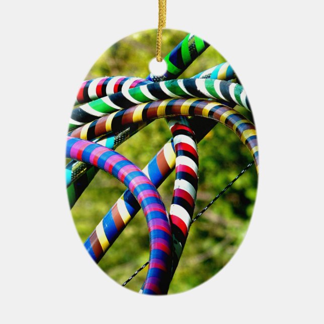 Hula Hooping in Style Ceramic Tree Decoration (Front)