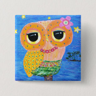 Hula Hoot 15 Cm Square Badge