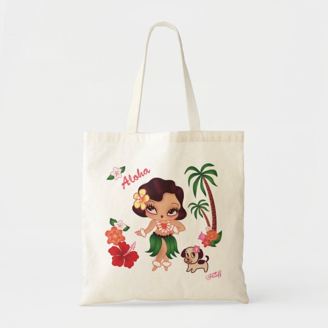 Hula Lulu Dancing- Tote by Fluff Bag (Front)
