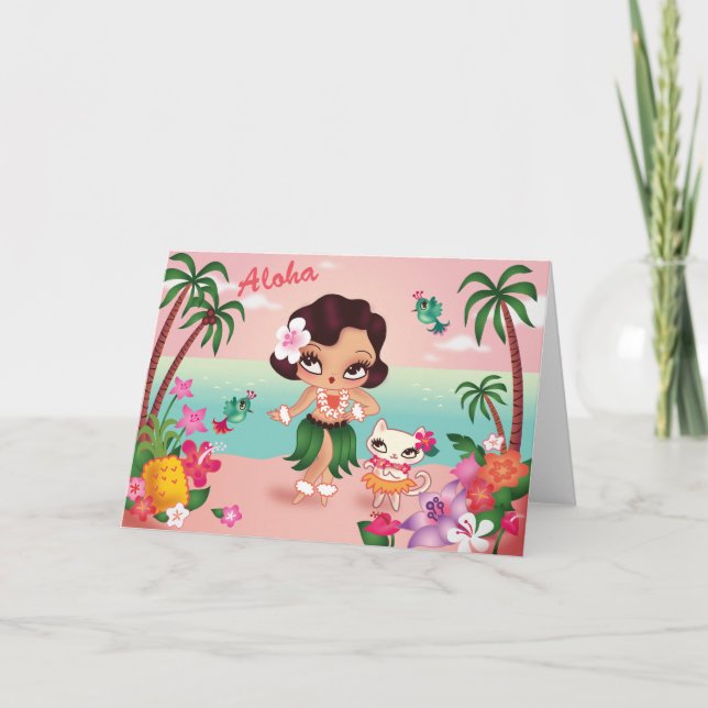 Hula Lulu's Island Paradise — greeting card (Front)