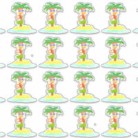 Hula Palm (sheet) contour stickers