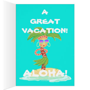Hula Palm vacation greeting card