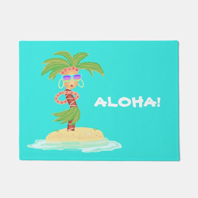 Hula Palm welcome mat (Front)