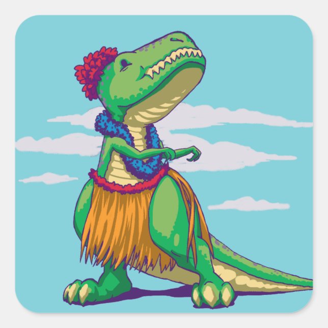 Hula Rex Square Sticker (Front)