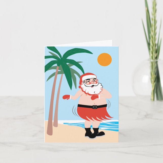 Hula Santa Note Card (Front)
