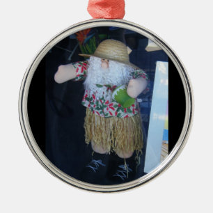 "HULA SKIRT" SANTA ORNAMENT