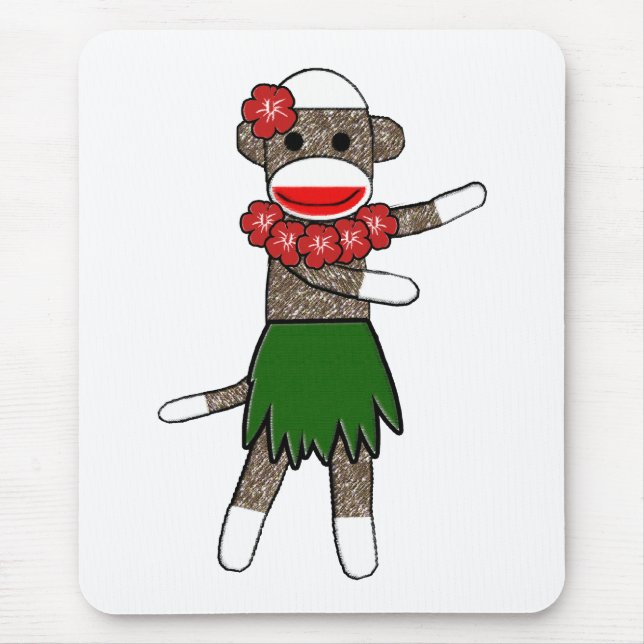 Hula Sock Monkey Mousepad (Front)