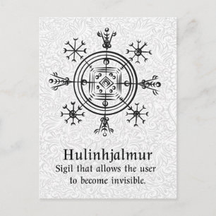 Hulinhjalmur Icelandic magical sign Postcard