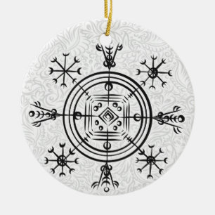 Hulinhjálmur – Norse Sigil of Invisibility Ceramic Tree Decoration