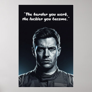 Hülkenberg Quote Poster – Hard Work Creates Luck