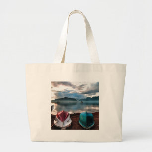 Hulls of Boats And Marmaris Winter Seascape Large Tote Bag