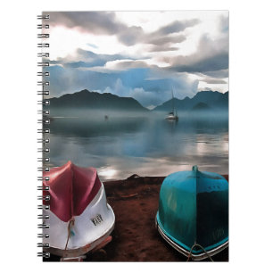 Hulls of Boats And Marmaris Winter Seascape Notebook