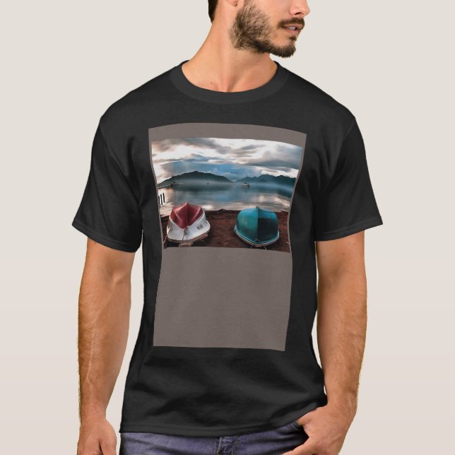 Hulls of Boats And Marmaris Winter Seascape Pullov T-Shirt (Front)