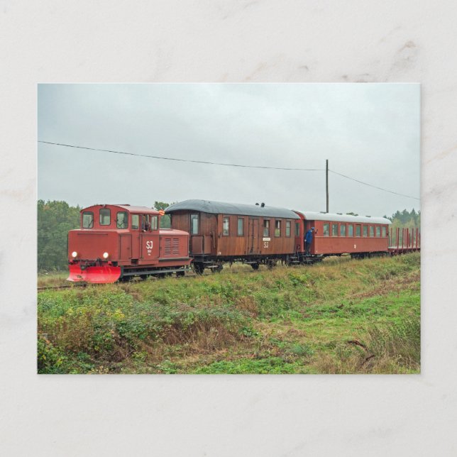 Hultsfred - Västervik narrow gauge railroad Postcard (Front)