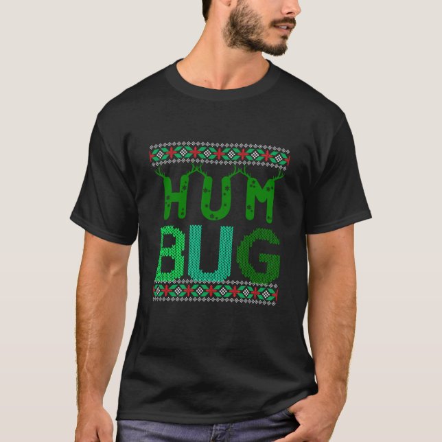 Hum Bug Bah Humbug Ugly Christmas Sweater Design F (Front)