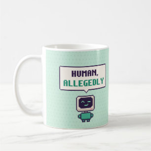 Human, Allegedly Funny AI Pixel Mug