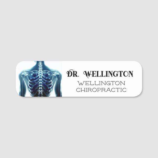Human Anantomy Spine Chiropractic Business Name Tag (Front)