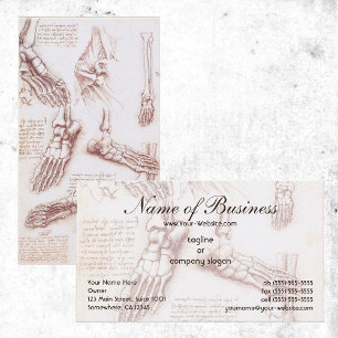 Human Anatomy, Feet Skeletons by Leonardo da Vinci Business Card