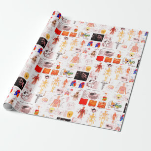 Human Anatomy Medical Charts Wrapping Paper