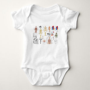 Human Anatomy Medical Diagrams full coloured Baby Bodysuit