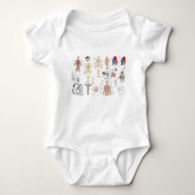 Human Anatomy Medical Diagrams full coloured Baby Bodysuit (Front)