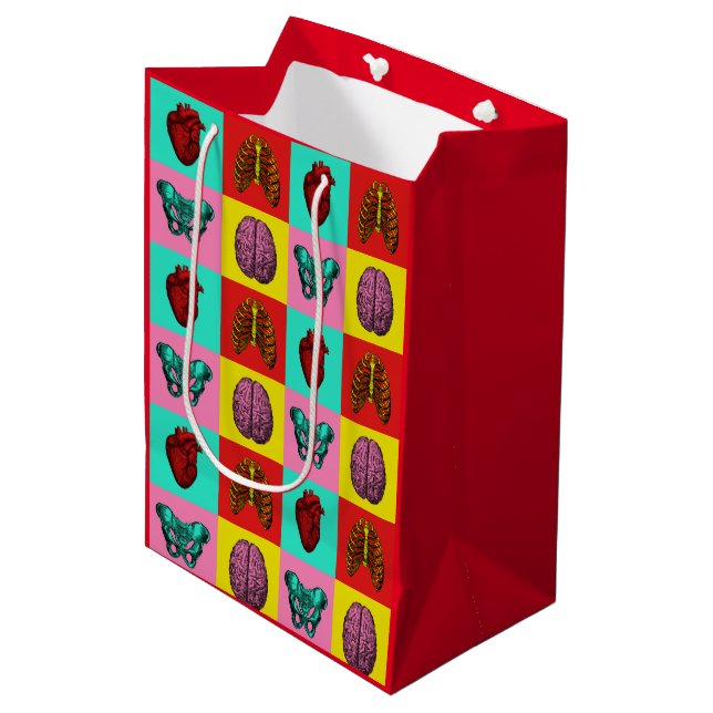 Human Anatomy Pop Art Medium Gift Bag (Front Angled)