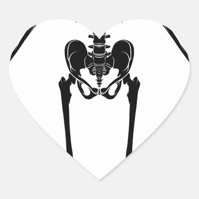Human Anatomy Skeleton Heart Sticker (Front)