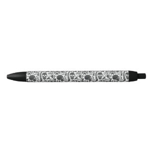 Human Anatomy Skeleton Pattern Black Ink Pen