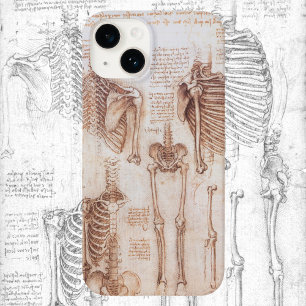 Human Anatomy Skeletons by Leonardo da Vinci iPhone 15 Case