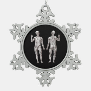 Human Anatomy - The Muscular System Snowflake Pewter Christmas Ornament